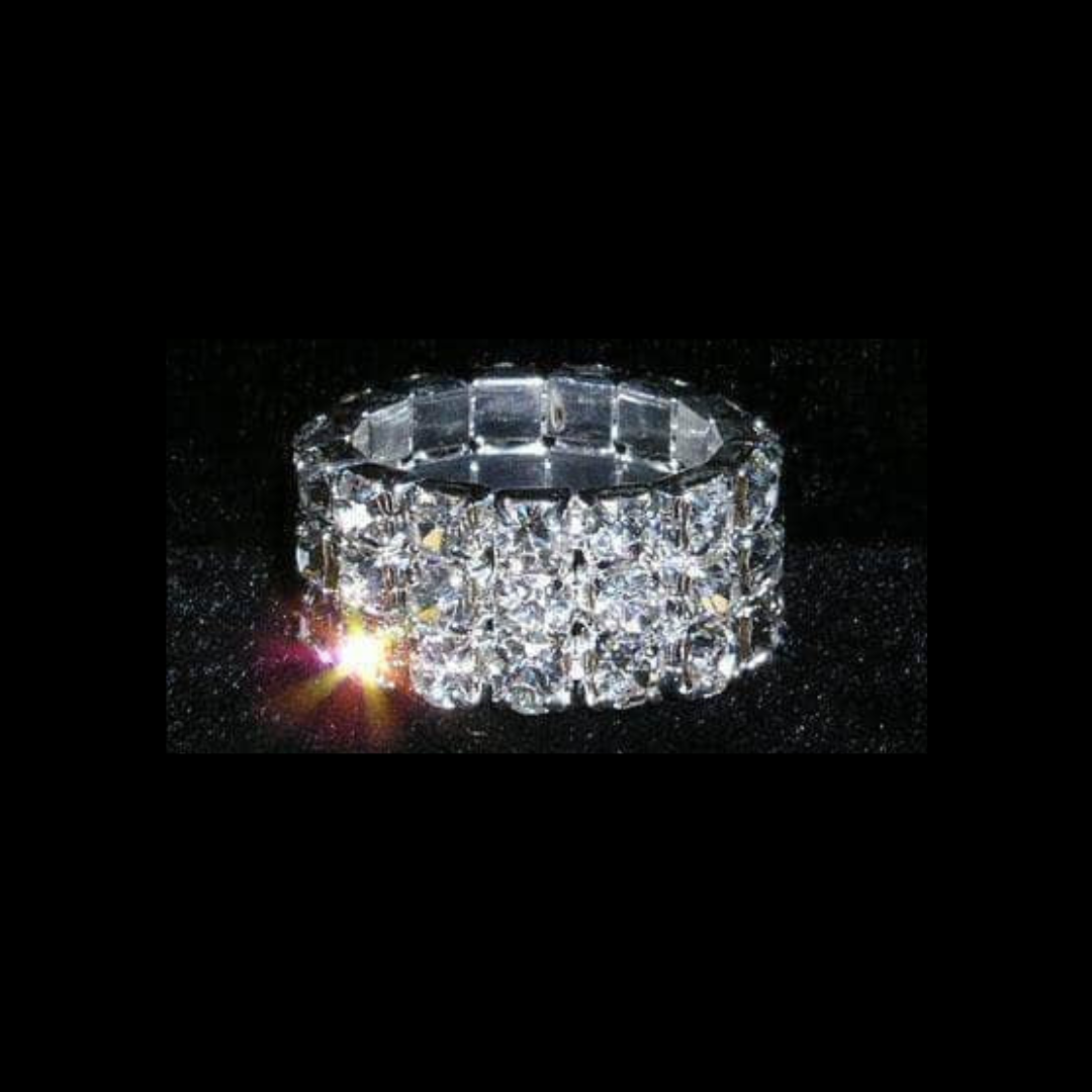 3 Row Rhinestone Ring